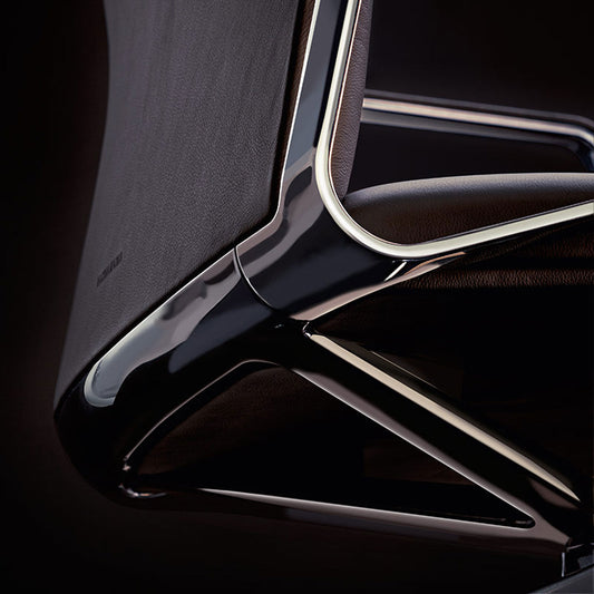 Leadchair Conference Medium Back | Slate 1341 Cashmere Leather