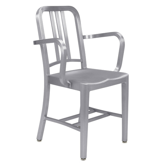 Navy Chair 1006 | Hand-brushed Aluminium With Arms
