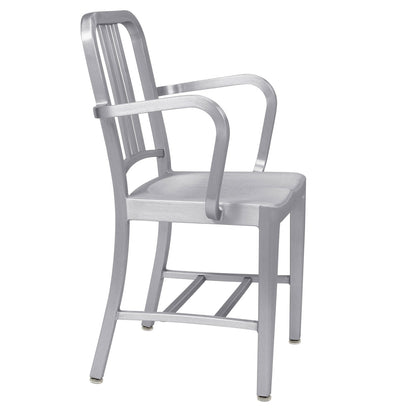 Navy Chair 1006 | Hand-brushed Aluminium With Arms