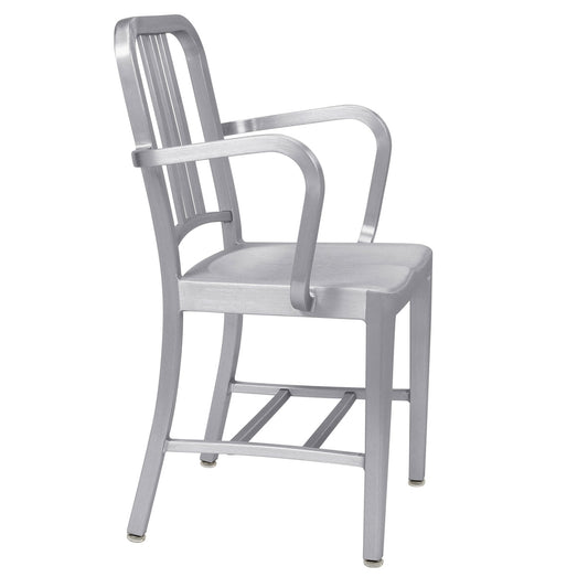 Navy Chair 1006 | Hand-brushed Aluminium With Arms