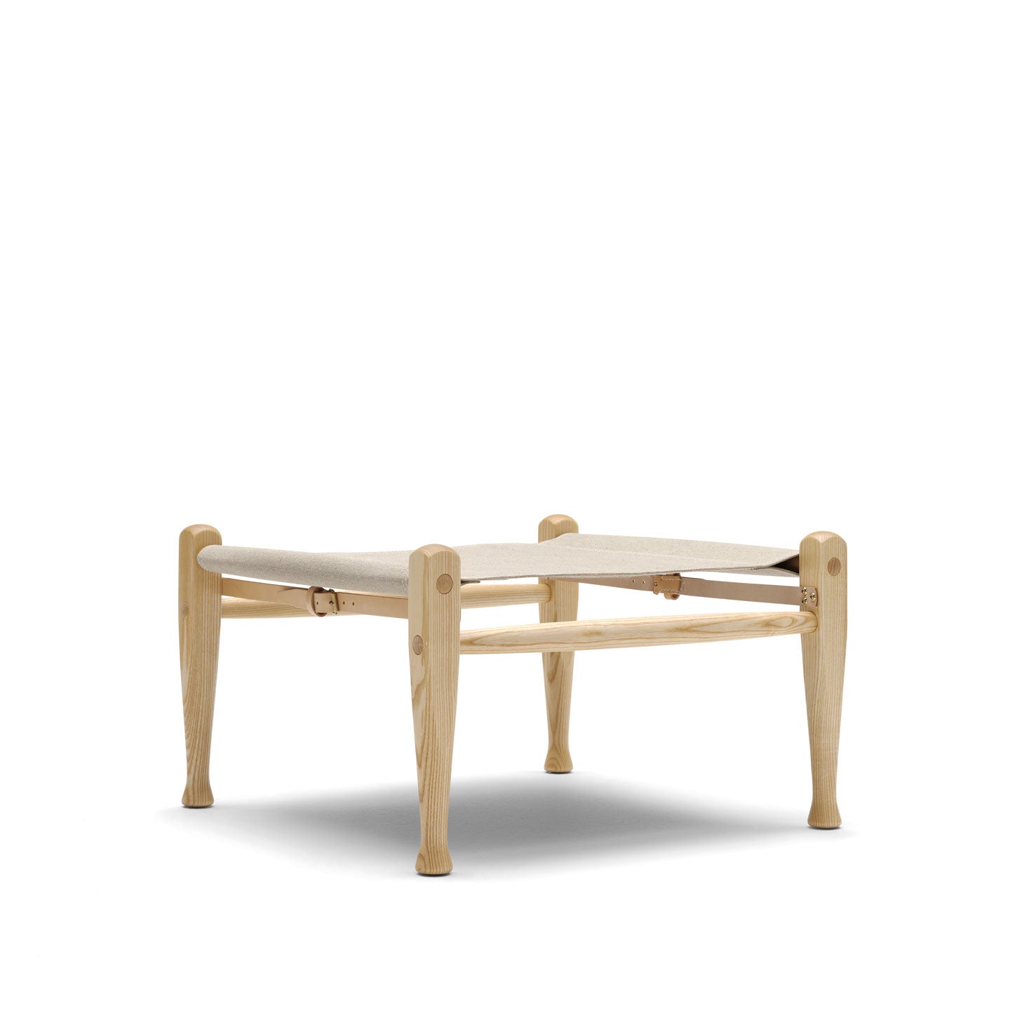 Safari Footstool | Black Thor Leather Seat