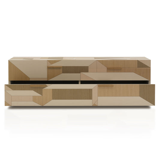 Inlay Como Chest of Drawers | Oak Inlay and Natural Oak