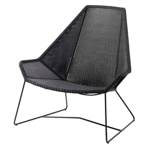 Breeze High Back Lounge Chair | Black Fibre Weave and Frame
