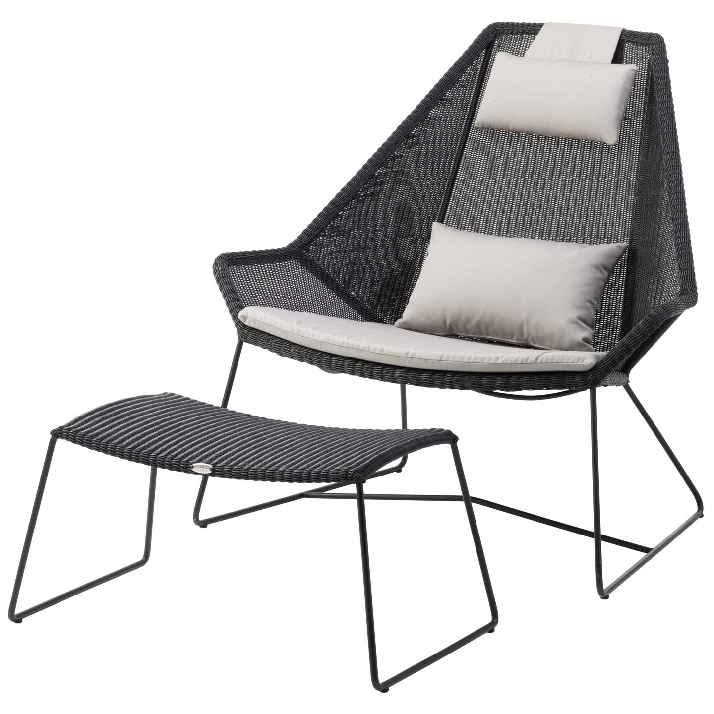 Breeze High Back Lounge Chair | Black Fibre Weave and Frame