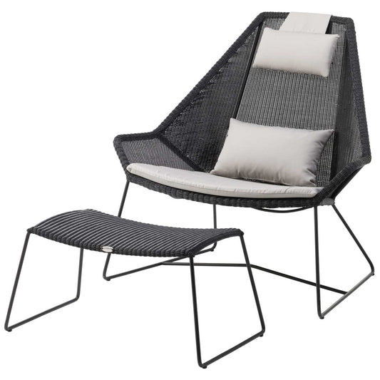 Breeze High Back Lounge Chair | Black Fibre Weave and Frame
