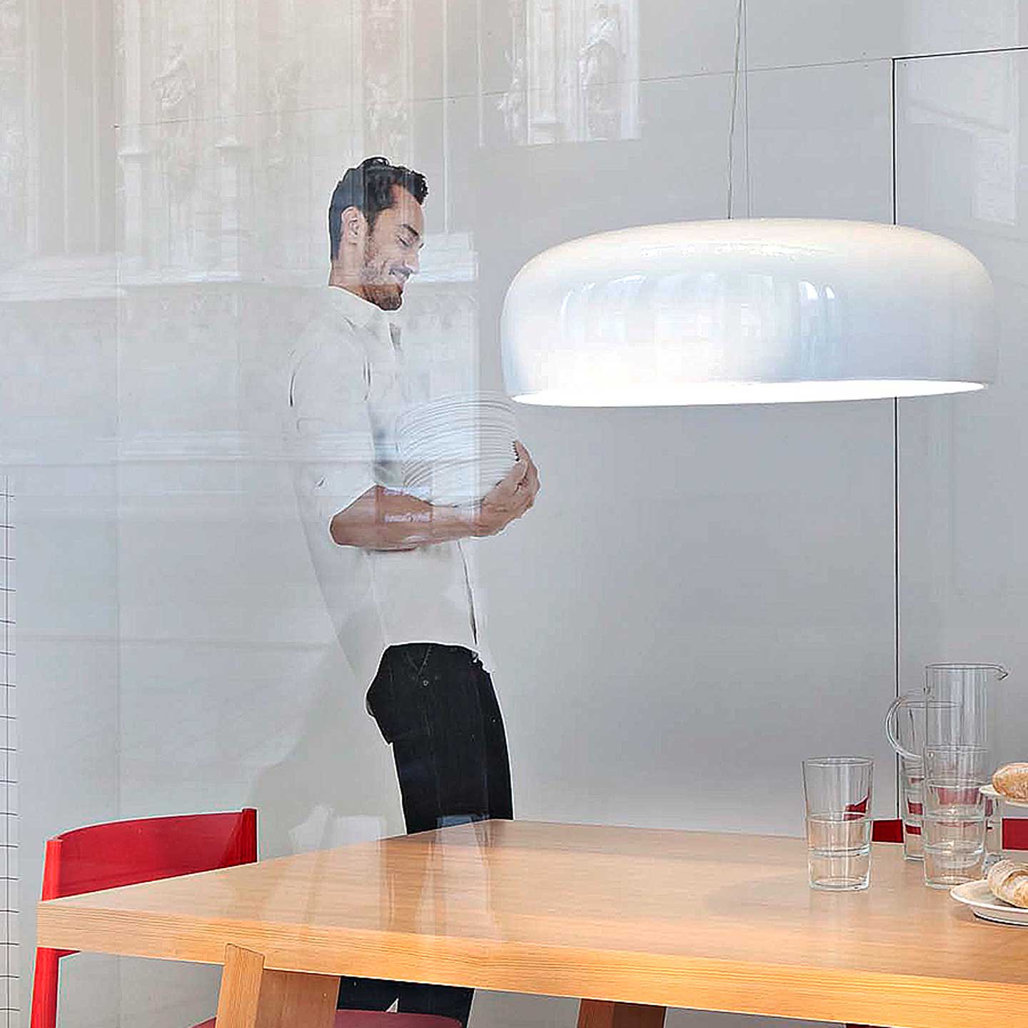 Smithfield Pendant Lamp | Gloss White Aluminium