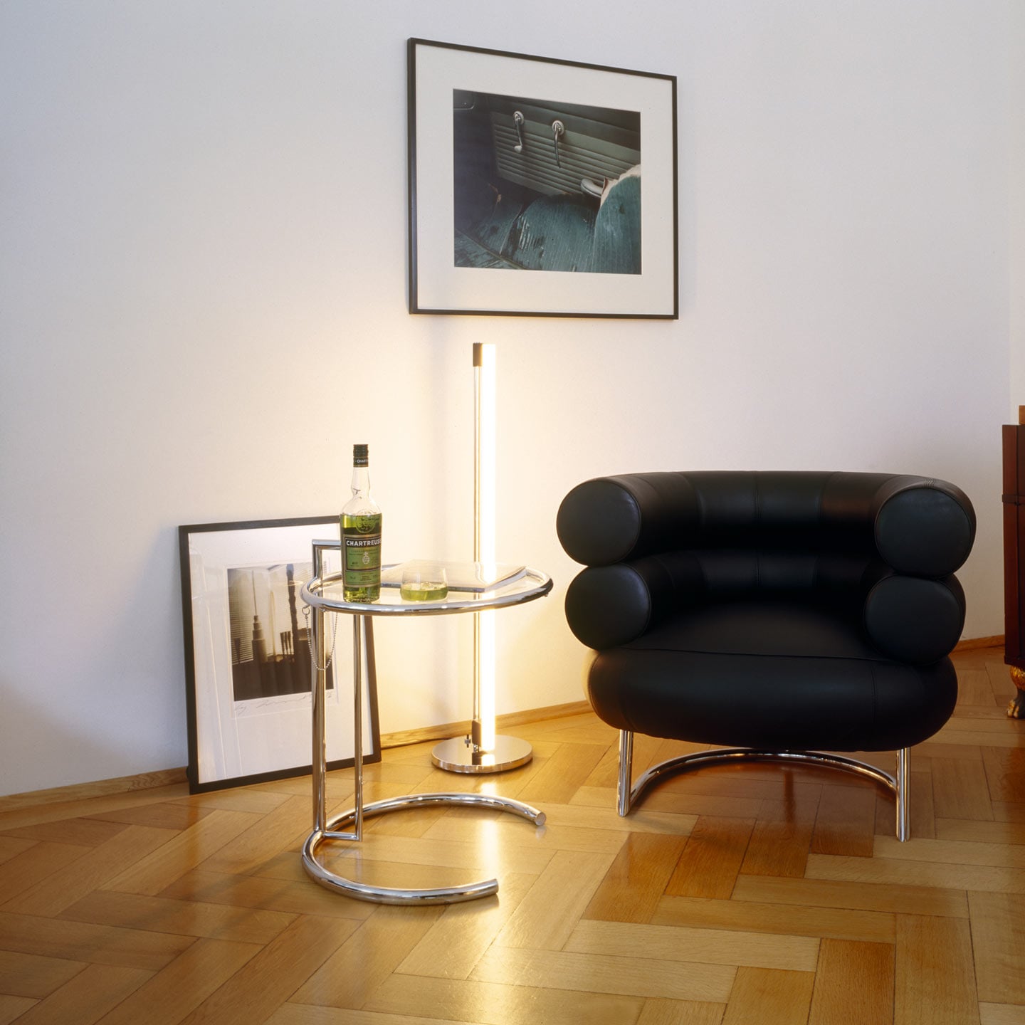 Eileen Gray E1027 Side Table | Chromed Frame