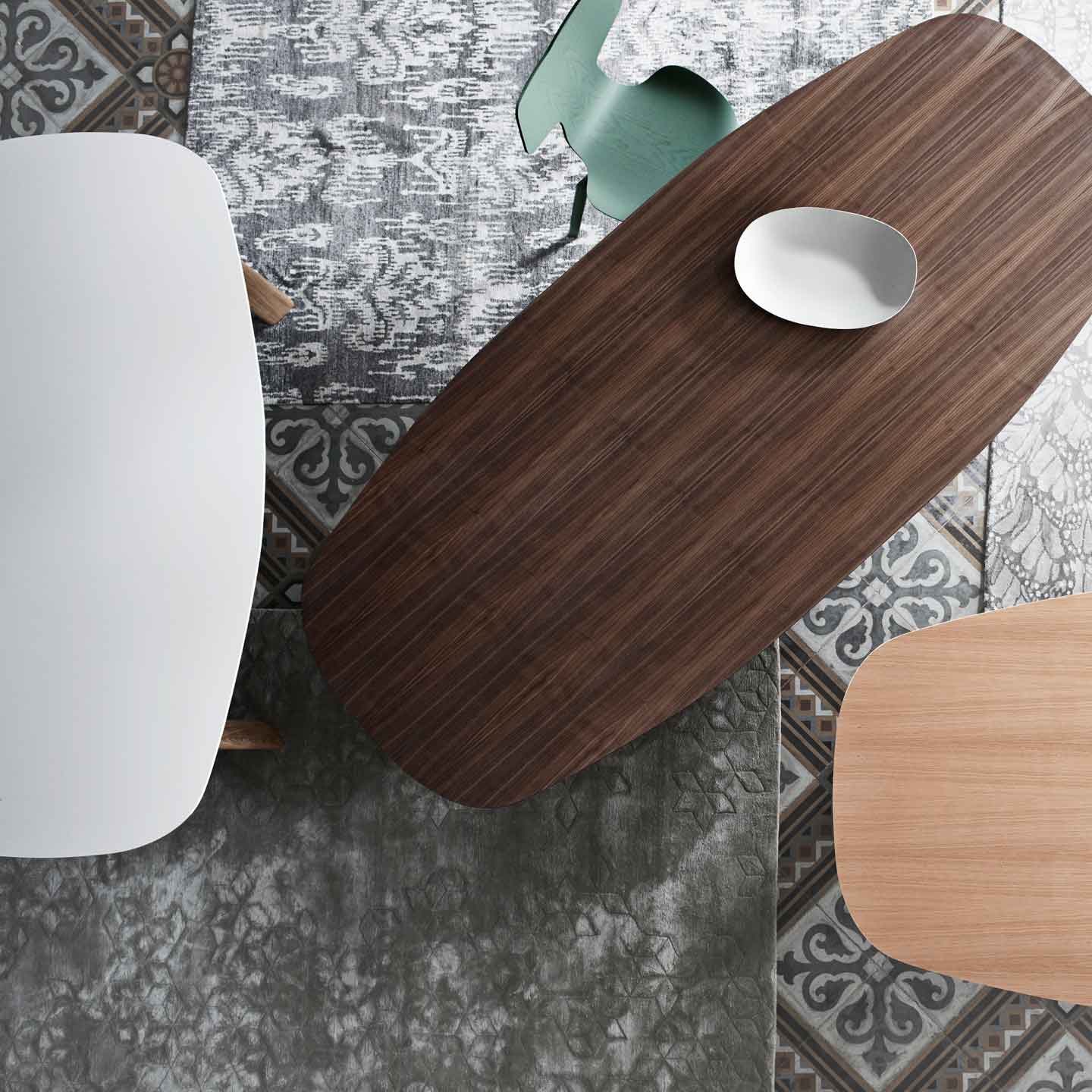 Analog 245cm Table | Walnut Veneer Top with Black Underside