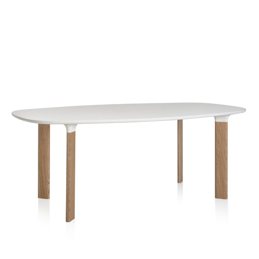 Analog 185cm Table | White Laminate Top with White Underside