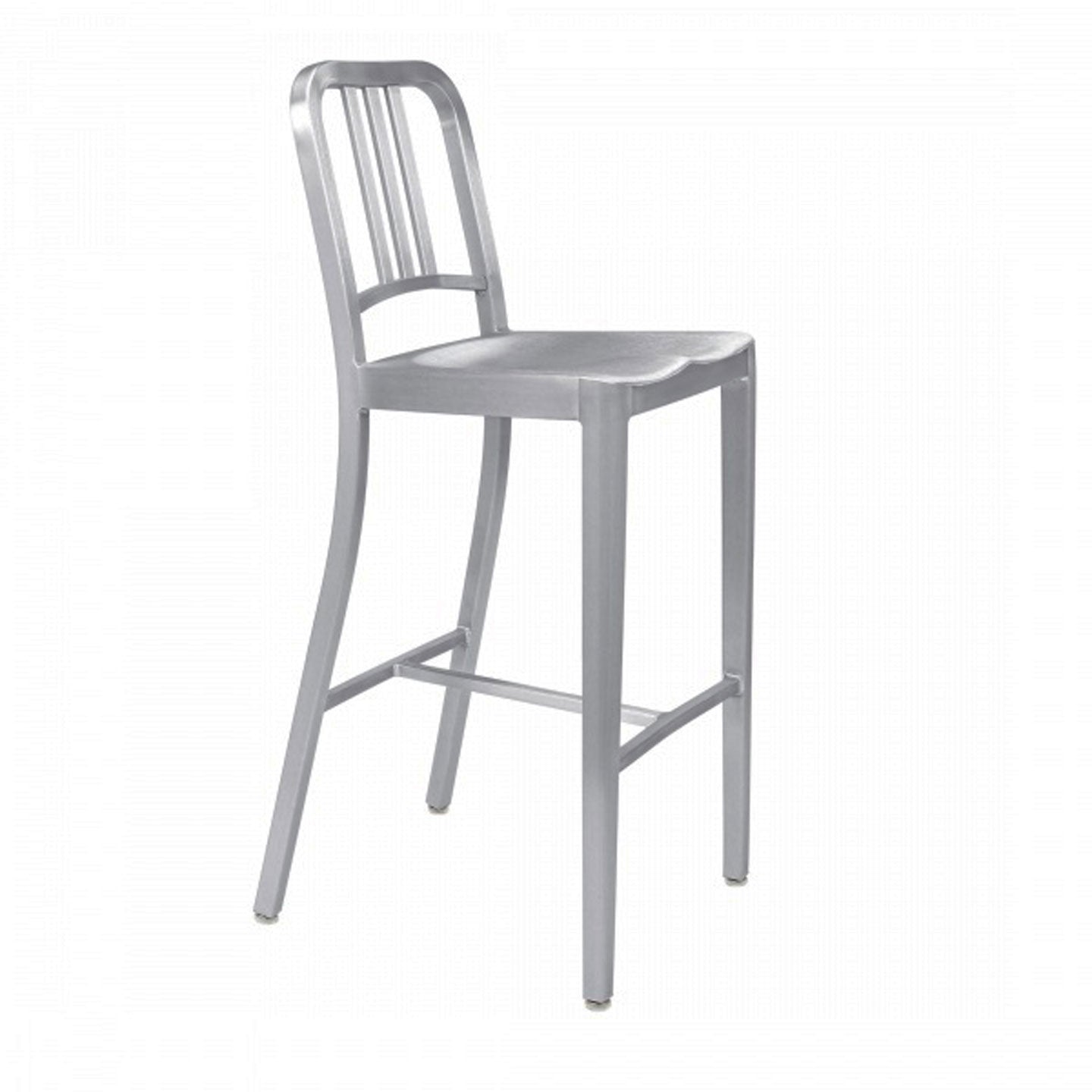 Navy Barstool 1006-30 | Hand-brushed Aluminium NO Arms