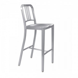 Navy Barstool 1006-30 | Hand-brushed Aluminium NO Arms