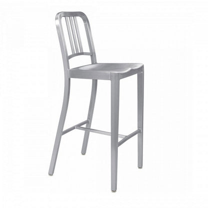 Navy Barstool 1006-30 | Hand-brushed Aluminium NO Arms