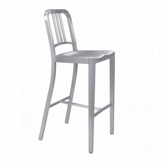 Navy Barstool 1006-30 | Hand-brushed Aluminium NO Arms