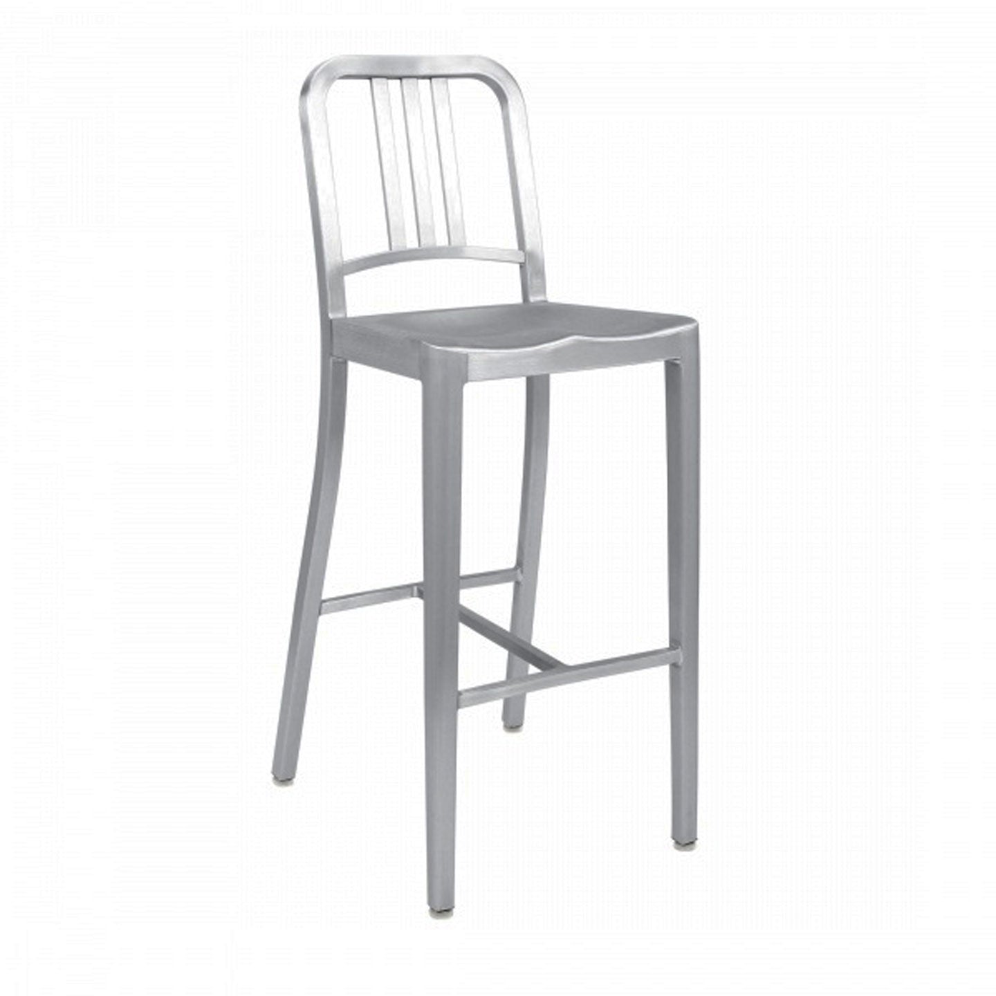 Navy Barstool 1006-30 | Hand-brushed Aluminium NO Arms