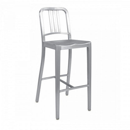 Navy Barstool 1006-30 | Hand-brushed Aluminium NO Arms