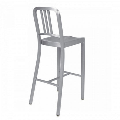 Navy Barstool 1006-30 | Hand-brushed Aluminium NO Arms