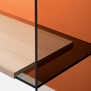 Diapositivo High-sided Desk | Natural Ash and Grey Glass Sides