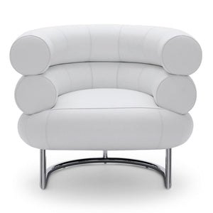 Eileen Gray Bibendum Chair | White Elmosoft Leather 00100