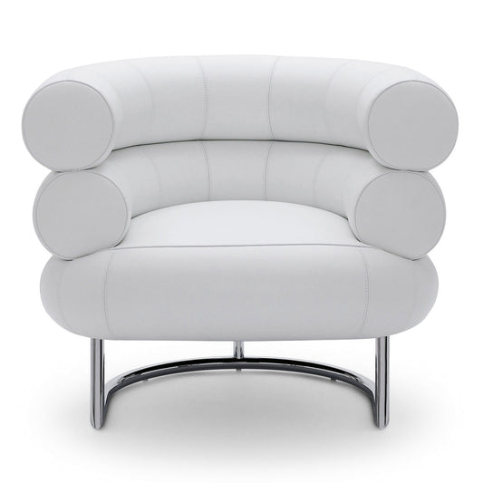 Eileen Gray Bibendum Chair | White Elmosoft Leather 00100