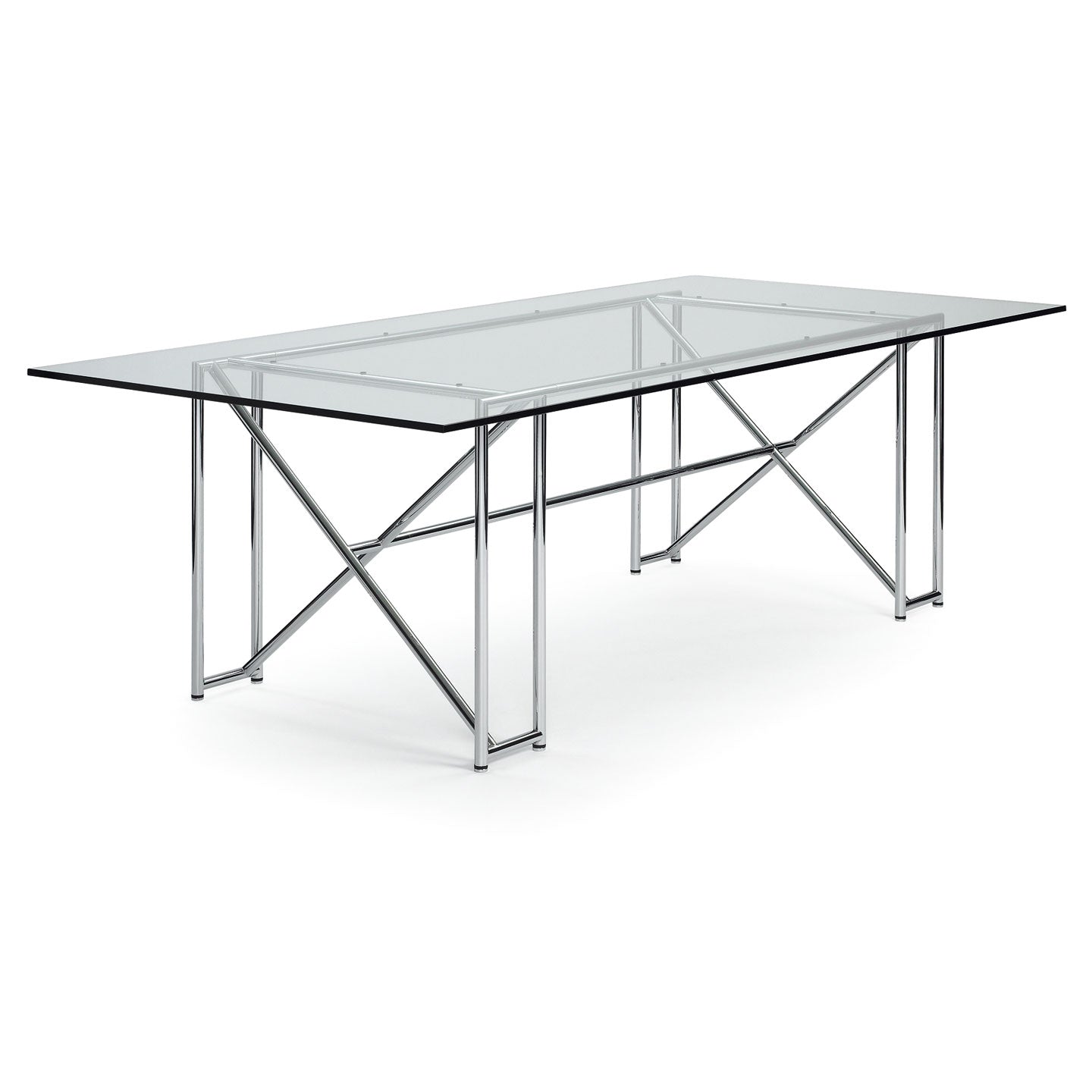 Eileen Gray Double X Table | Polished Plate Glass Top