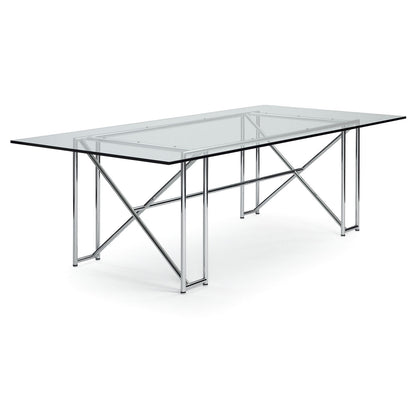 Eileen Gray Double X Table | Polished Plate Glass Top