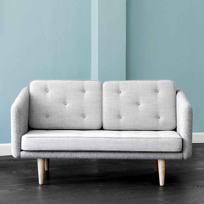 No 1 Two Seat Sofa | Remix 123 Light Grey Seat and Back Cushions
