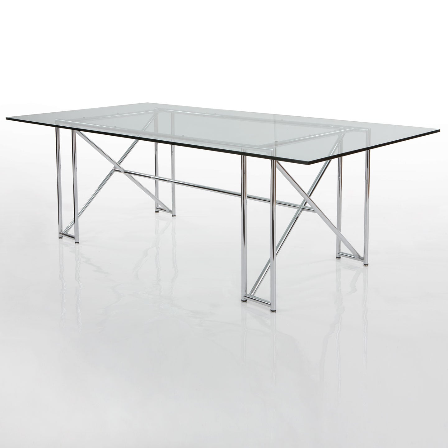 Eileen Gray Double X Table | Polished Plate Glass Top