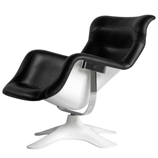 Karuselli Lounge Chair | Black Prestige Leather
