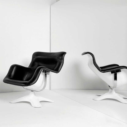 Karuselli Lounge Chair | Black Prestige Leather