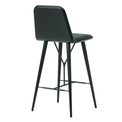 Spine Barstool | Black Leather Seat