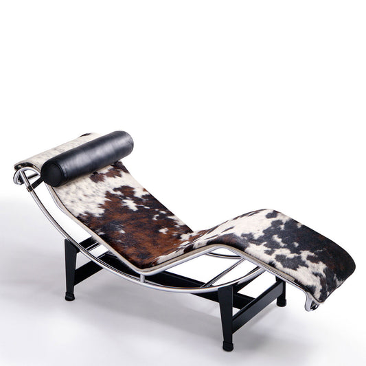 4 Chaise Longue | Brown White Black Hairyskin and Black Headroll