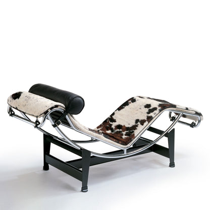 4 Chaise Longue | Brown White Black Hairyskin and Black Headroll