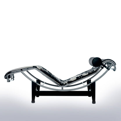 4 Chaise Longue | Black White Hairyskin and Black Headroll