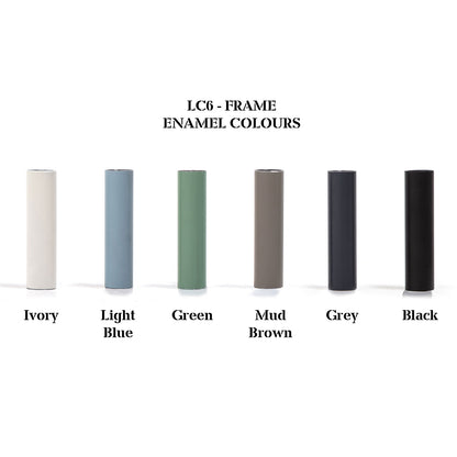6 Table Tube d'Avion | Aquamarine Fluted Glass Top