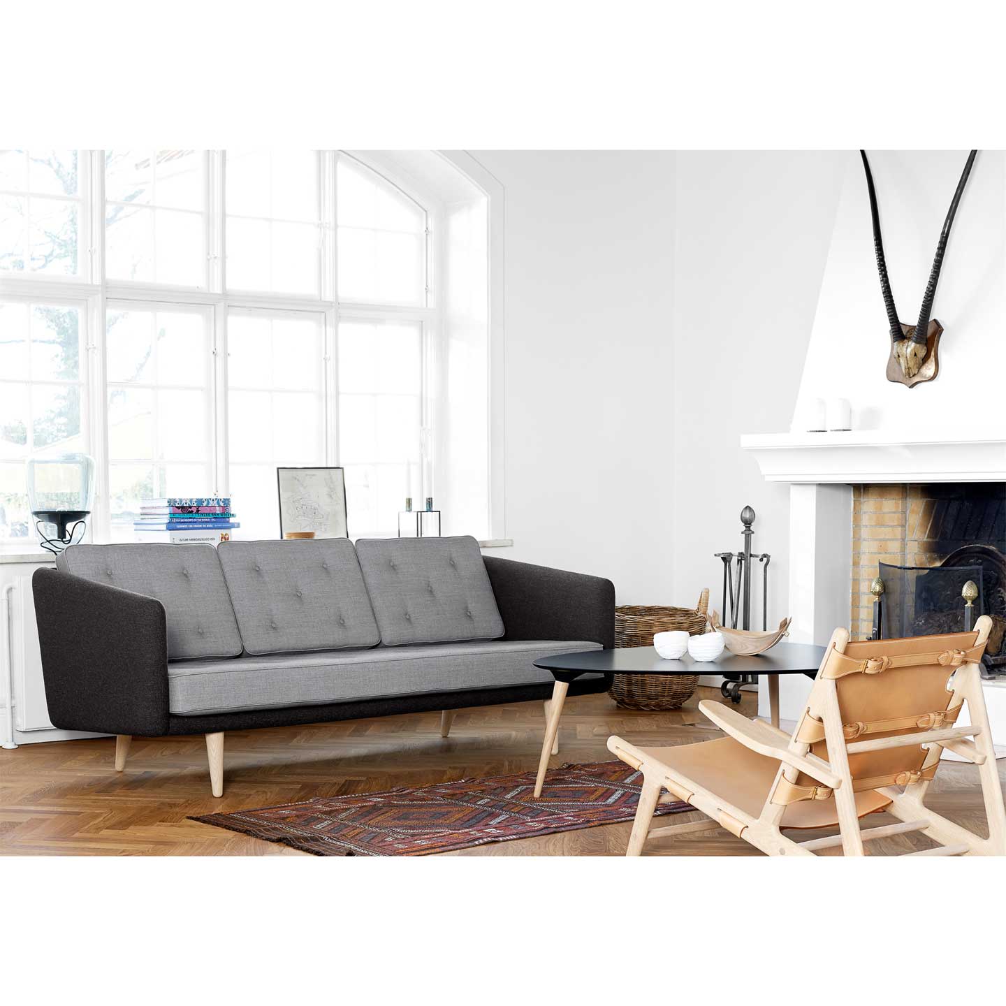 No 1 Three Seat Sofa | Remix 233 Light Brown Seat and Back Cushions