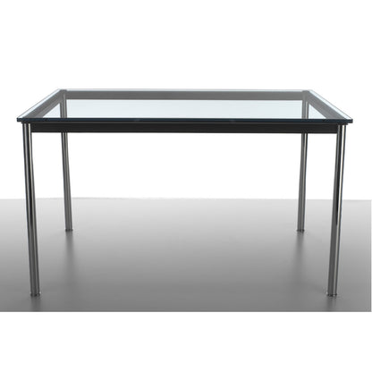 10 Table En Tube Rectangular | Clear Glass Top