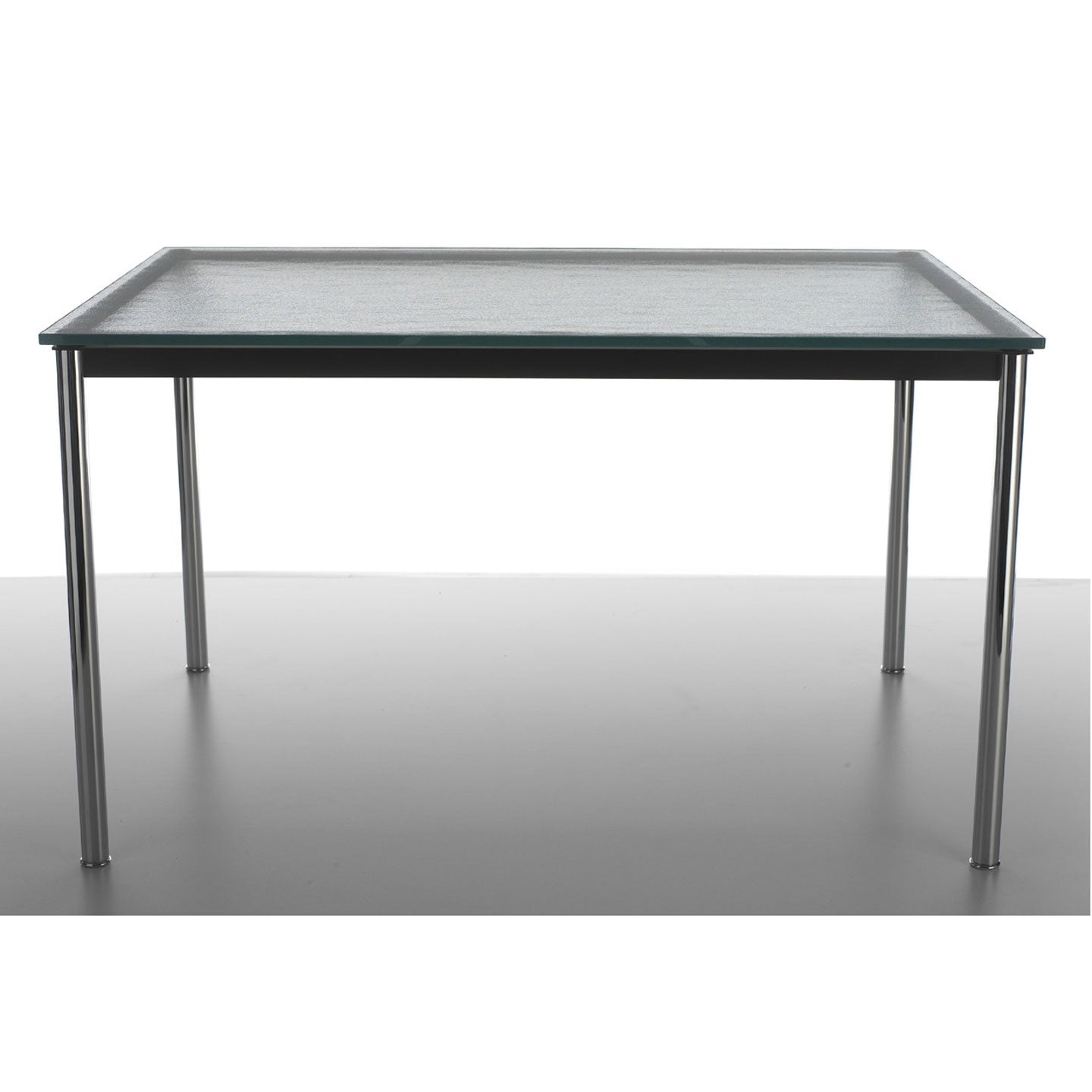10 Table En Tube Rectangular | Clear Glass Top