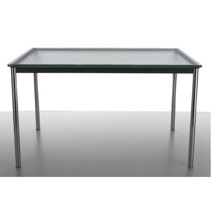 10 Table En Tube Rectangular | Clear Glass Top