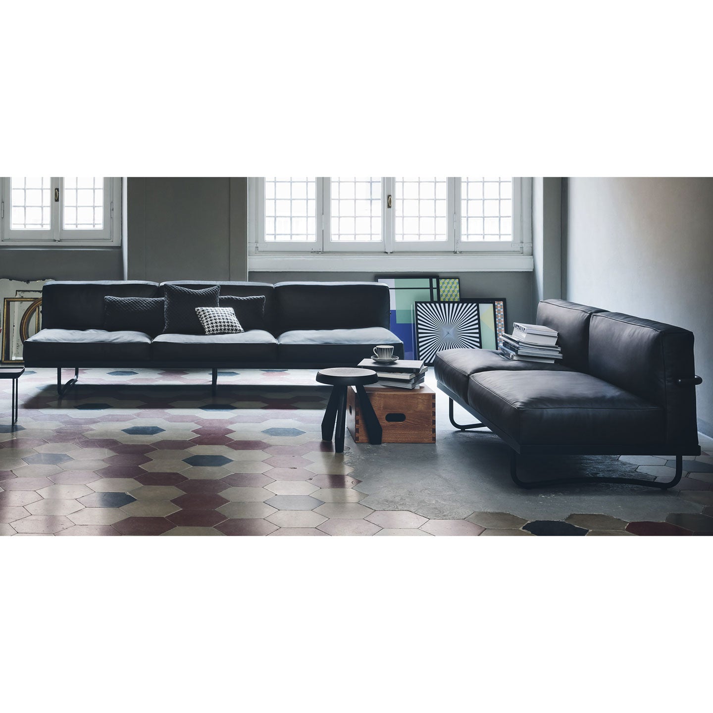 5 Canapé Apartment le Corbusier | Graphite Leather 13X414