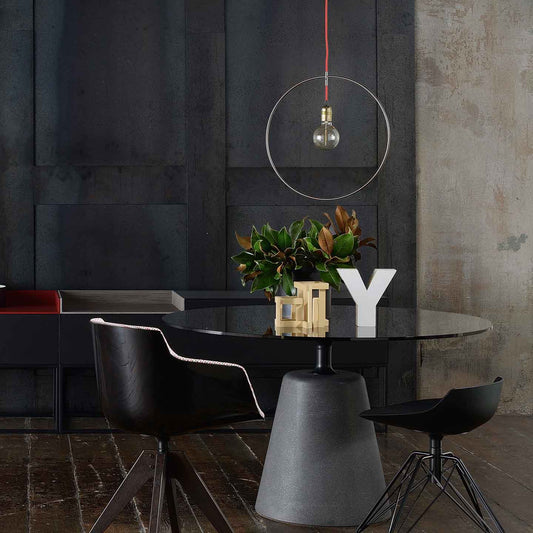 Rock Dining Table | Smoked Glass Top