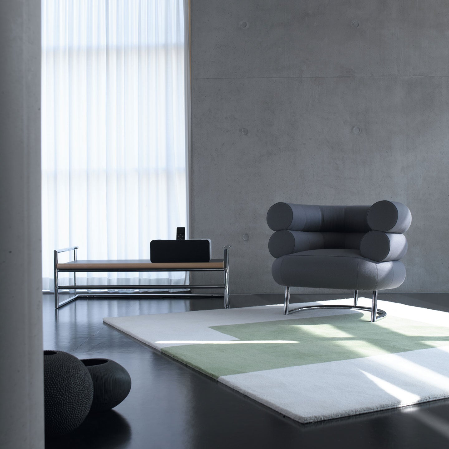 Eileen Gray Menton Table | Black and Grey Linoleum