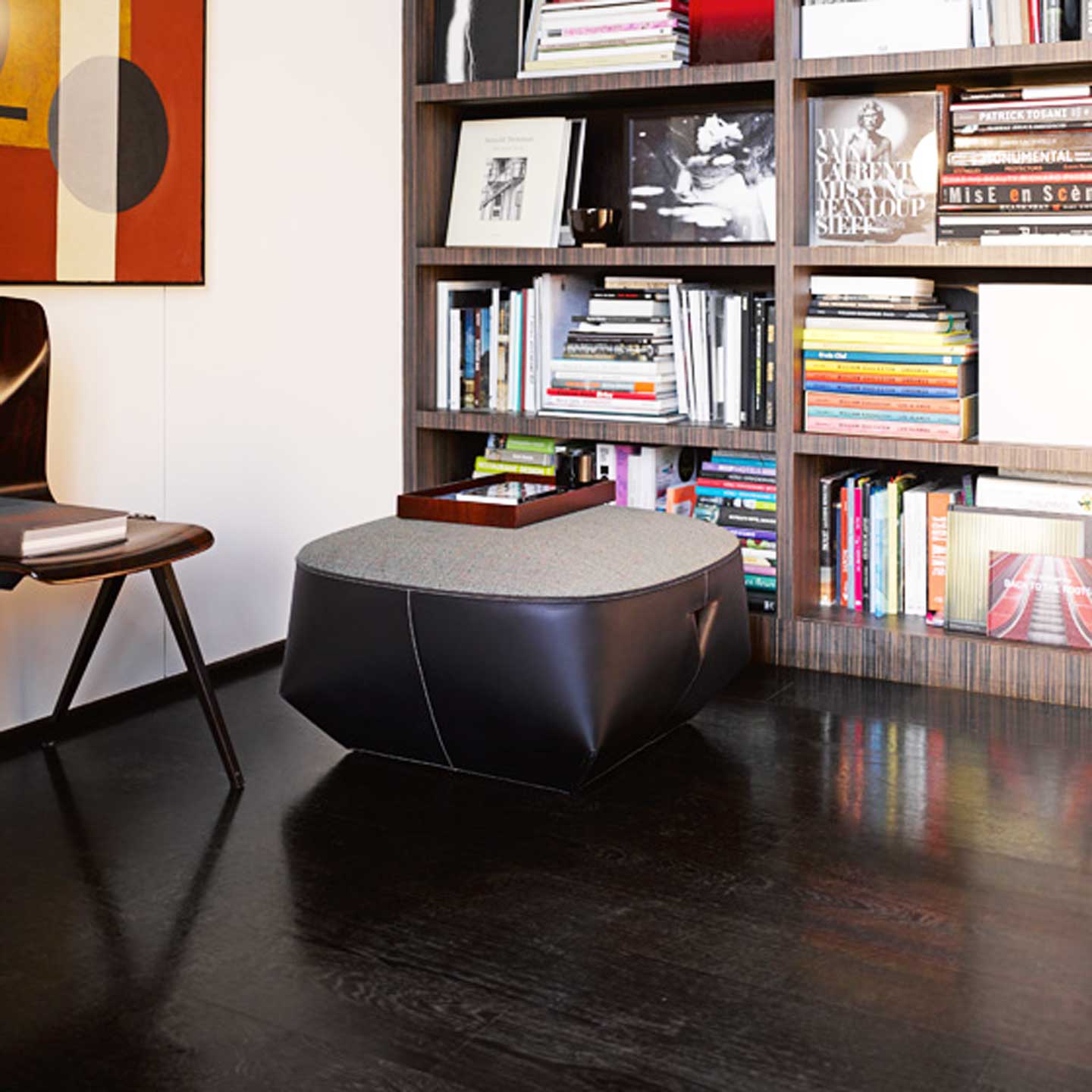 Isanka Ottoman 72cm | Garbo 7753 Timber Fabric Seat