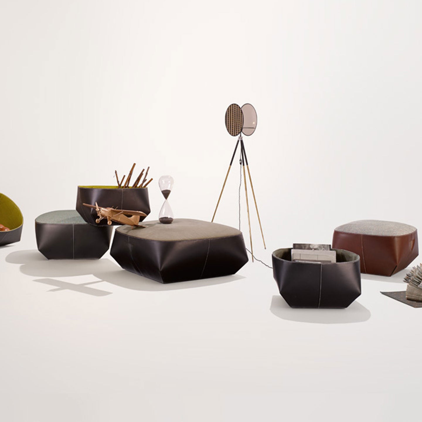 Isanka Ottoman 72cm | Garbo 7753 Timber Fabric Seat