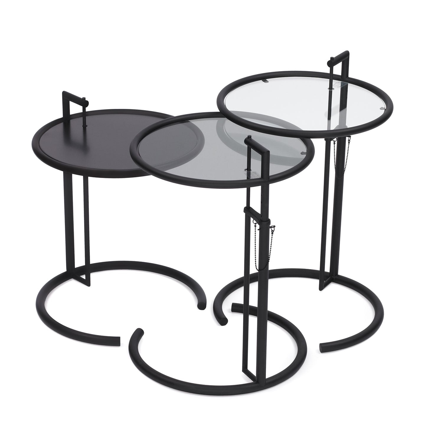 Eileen Gray E1027 Side Table | Matt Black Frame