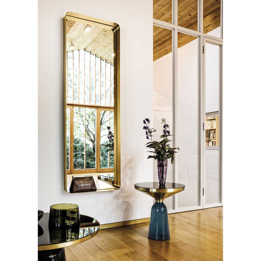 Cypris Rectangular Mirror | Natural Brass Frame