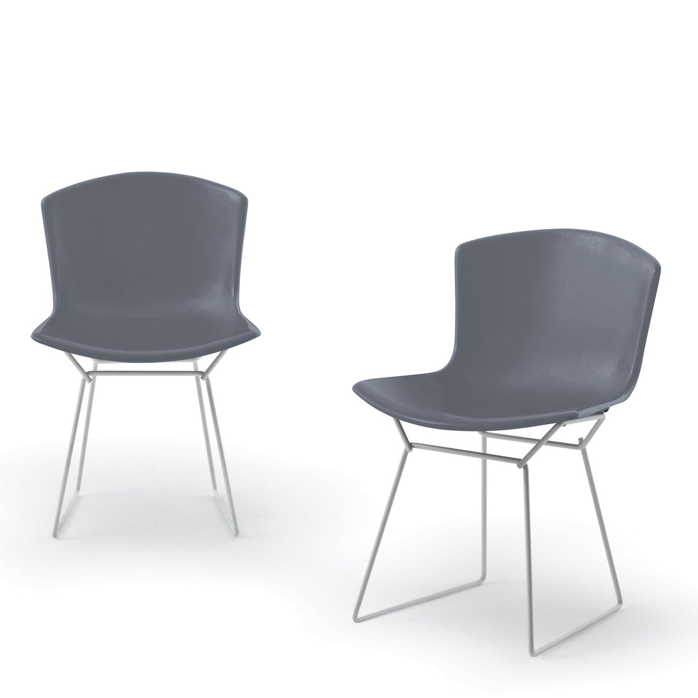 Bertoia Plastic Side Chair | Medium Grey Polypropylene Seat