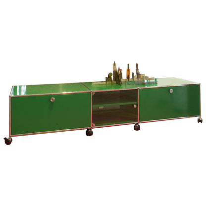 USM Wide Low Media Unit | Green Lacquer Panels