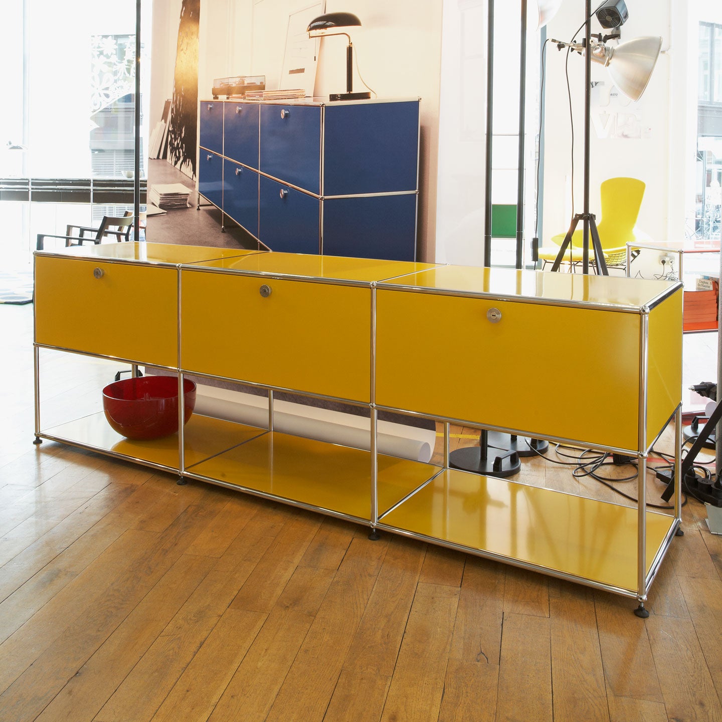 USM Wide Sideboard | Yellow Lacquer Panels