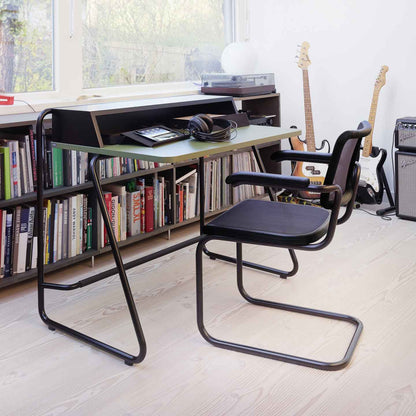 S1200 Secretaire | Reed Green Surface with Black Ash Cabinet