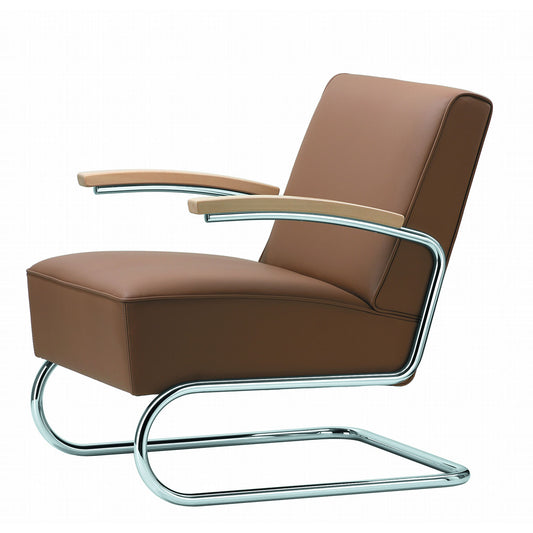 S411 Cantilever Armchair | Brown Linea 608 Leather